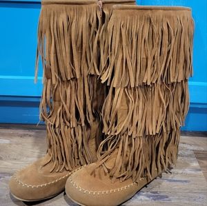 Pierre Dumas Fringe Moccasin Boots